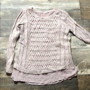 Light pink layered with glitter flecs sweater